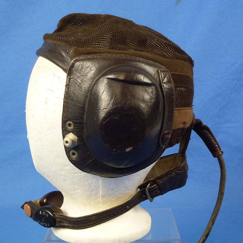 World War II Luftwaffe LKpN101 Summer Flight Helmet with Throat Microphone — image 5
