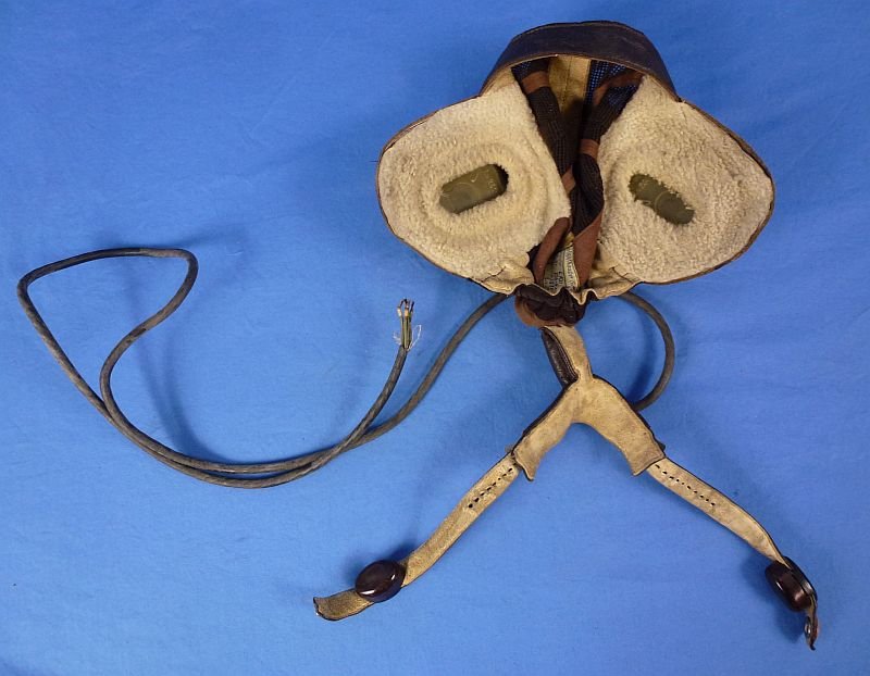 World War II Luftwaffe LKpN101 Summer Flight Helmet with Throat Microphone — image 8