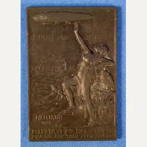 German 1925 Table Medal with Zeppelin Design by B.H. Mayer