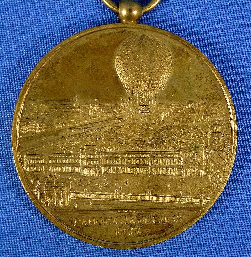 Large 1878 World's Exposition French Balloon Flight Medal — image 4