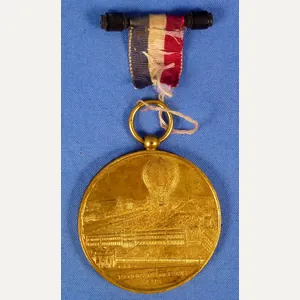 Large 1878 World's Exposition French Balloon Flight Medal