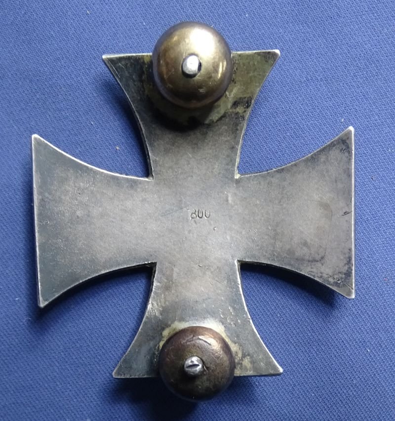 1914 Double Screw Back Vaulted Iron Cross 1st Class Marked '800' — image 3