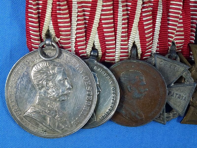 Imperial Austrian 10 Place Medals Bar with Bravery Decorations — image 2