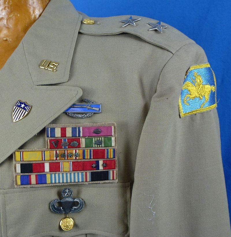 The Uniform Tunic and Visor Cap of Major General George O. Pearson, WWII 11th Airborne Division Combat Comander — image 3