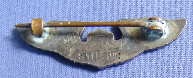 WWII 1-1/2″ Army Airforce Glider Pilot's Sterling Wings — image 2