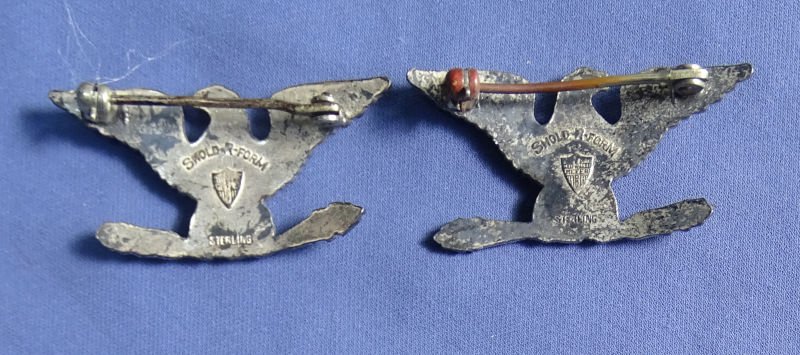 Pair WWII Army Colonels' Sterling Rank Insignia — image 2