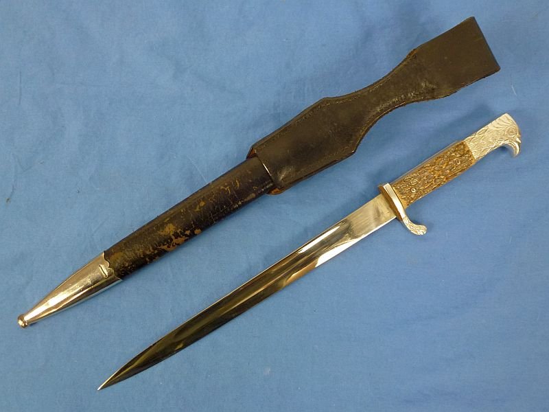 Third Reich Customs Service Dress Bayonet by F.W. Holler with Frog — image 3