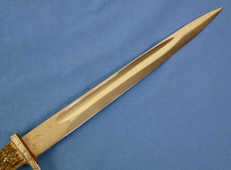 Third Reich Customs Service Dress Bayonet by F.W. Holler with Frog — image 4