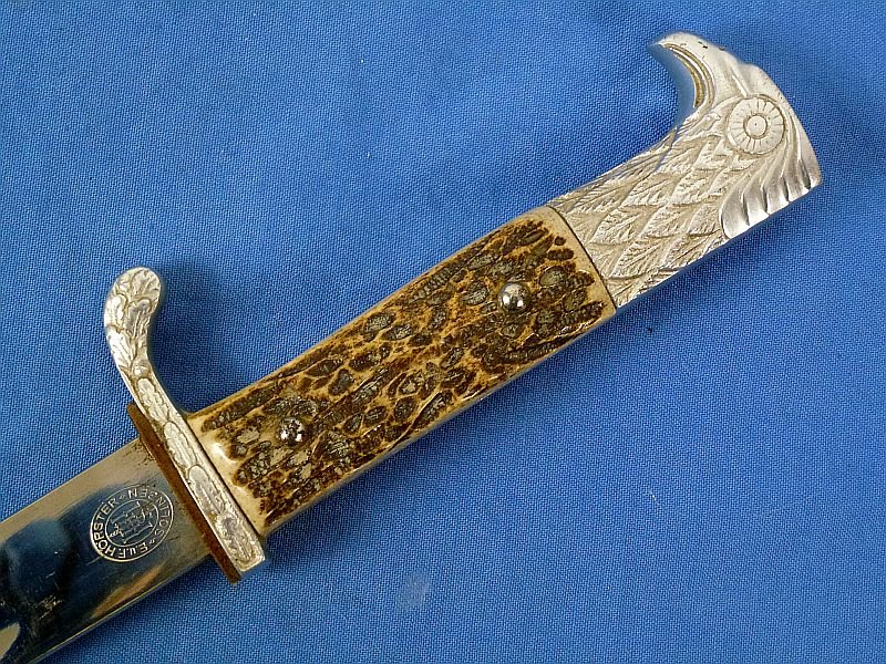 Third Reich Customs Service Dress Bayonet by F.W. Holler with Frog — image 7