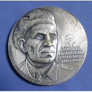 Polish Airborne General Stanislaw Sosabowski 1892-1967 3 inch Table Medal