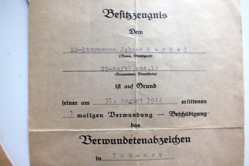 1.Komp.12th SS  HITLERJUGEND AUFKLARUNGS ABTEILUNG CITATIONS SS-STURMBANNFUHRER BREMER SIGNAURE — image 6