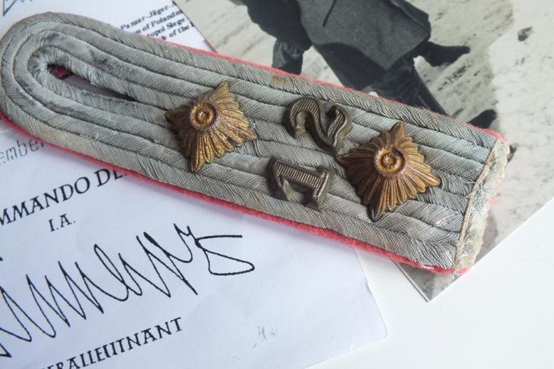 PANZER HAUPTMANN ERWIN KRESSMANN KC ORIGINAL SHOULDER BOARD — image 7