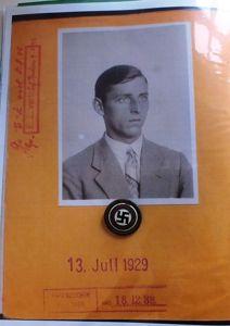 NSDAP GOLD PARTY BADGE WITH HISTORY