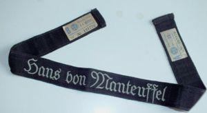 SA HANS VON MANTEUFFEL HONOUR TITLE