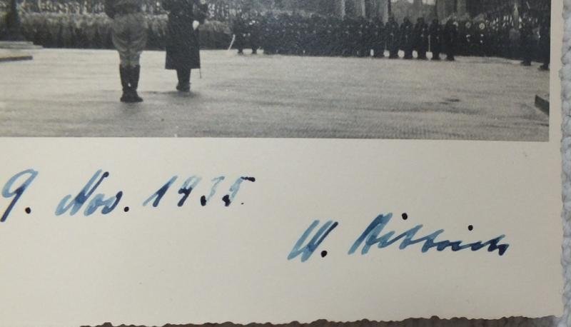 WILHEM BITTRICH MUNICH 9TH NOV 1935 SIGNATURE — image 3