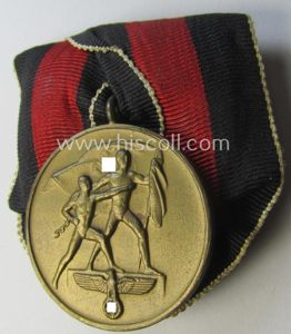 'Einzelspange' (ie. single-pieced medal-bar) showing a Czech 'Anschluss'- (ie. occupation-) …
