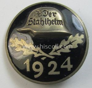 Superb, enamelled lapel-pin: 'Der Stahlhelm' - Bund der Frontsoldaten (Sta) …
