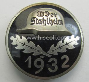 Superb, enamelled lapel-pin: 'Der Stahlhelm' - Bund der Frontsoldaten (Sta) …