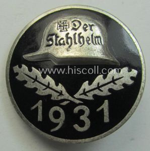 Superb, enamelled lapel-pin: 'Der Stahlhelm' - Bund der Frontsoldaten (Sta) …