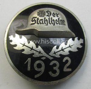Superb, enamelled lapel-pin: 'Der Stahlhelm' - Bund der Frontsoldaten (Sta) …