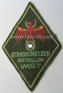 'Ärmelabzeichen des Standschützenbataillon Imst' (being a neatly machine-embroidered- and/or larger- …