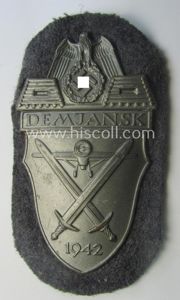 WH (Luftwaffe) 'Demjansk'-campaign-shield as executed in typical magnetic metal (ie. …
