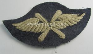 Unusually hand-embroidered, WH (Luftwaffe) trade- ie. special-career-patch as was specifically …