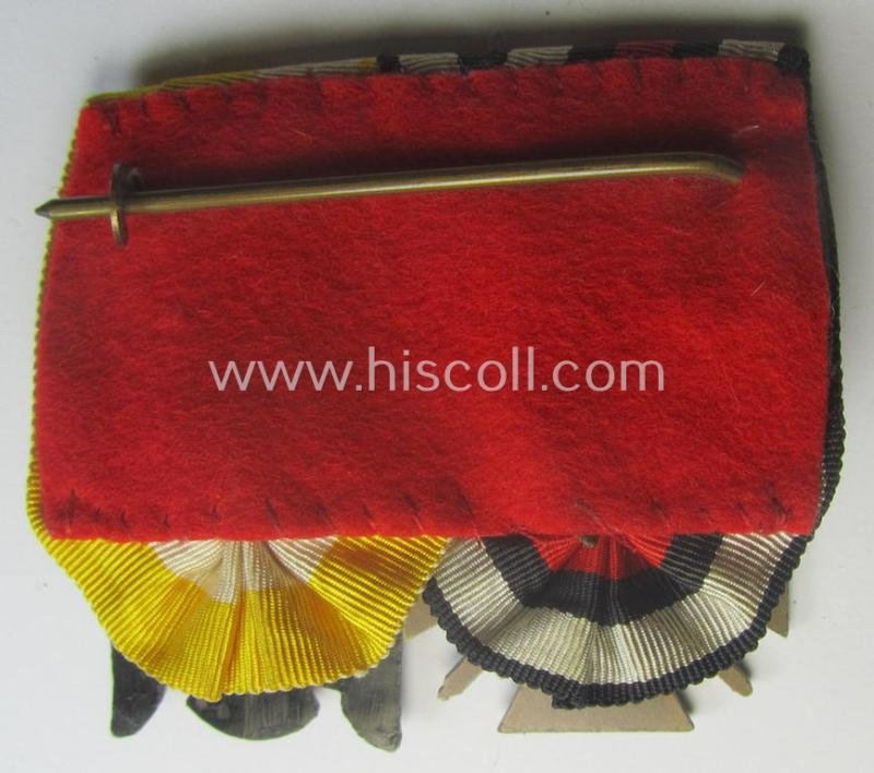 2-pieced (post) WWI-period medal-bar (ie. 'Spange') showing resp. a: 'FKK 1914-18 mit Schwn.' and a: a: 'Schlesisches Bewährungsabzeichen der II. Kl.' (or: 'Schlesischer Adler 2. Stufe') that both come period-mounted as a: 'Doppelspange' — image 3