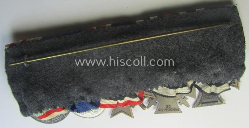 5-pieced, WWI- (ie. TR-) period, WH (Luftwaffe) medal-bar (ie. 'Ordenspange') resp. depicting an: 'EKII.Kl.', an: 'FKK 14-18 m. Schw.', a: 'KvK II.Kl. m. S.', a: WH (LW) 'DA 4. Stf. ' and an Austrian WWI-commemorative medal — image 4