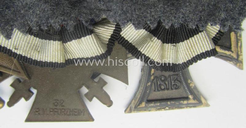 5-pieced, WWI- (ie. TR-) period, WH (Luftwaffe) medal-bar (ie. 'Ordenspange') resp. depicting an: 'EKII.Kl.', an: 'FKK 14-18 m. Schw.', a: 'KvK II.Kl. m. S.', a: WH (LW) 'DA 4. Stf. ' and an Austrian WWI-commemorative medal — image 5