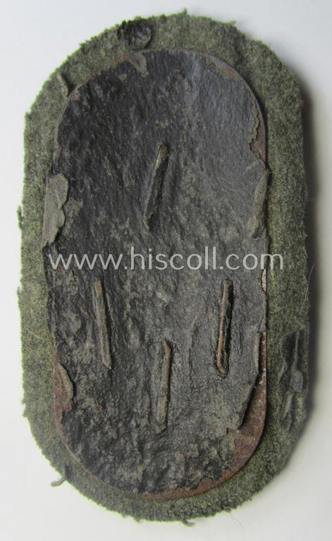 WH (Heeres ie. Waffen-SS) 'Demjansk'-campaign-shield as executed in typical magnetic metal (ie. so-called: 'Eisenblech') and that comes in an overall very nice- ie. fully untouched, condition — image 4