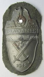 WH (Heeres ie. Waffen-SS) 'Demjansk'-campaign-shield as executed in typical magnetic …