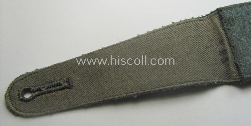 Single, WH (Heeres) EM-type (ie. 'M36-/M40'-pattern- and 'pointed styled-') 'cyphered' shoulderstrap as was intended for usage by a: 'Soldat des Gebirgsjäger-Rgts. 99' — image 5