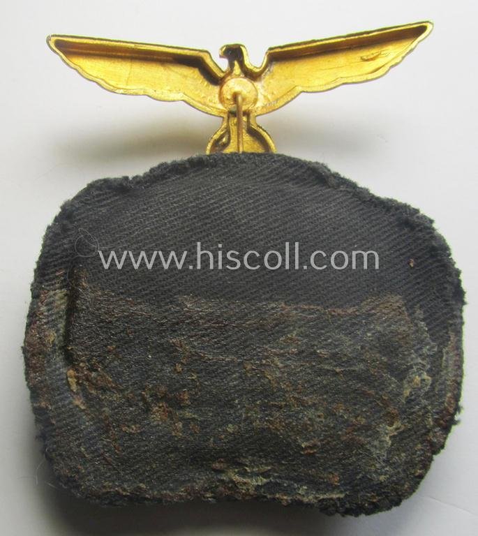 Fully matching - and scarcely encountered! - WH (Kriegsmarine) NCO- (ie. officers'-) type visor-cap insignia-set for attachment onto the various NCO- ie. officers'-type visor-caps (ie. 'Schirmmützen') — image 6