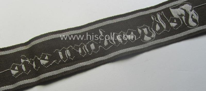 WH (Heeres) cuff-title ie. armband (ie. 'Ärmelstreifen') entitled: 'Feldgendarmerie' (being a typical 'semi-BeVo'-woven example) — image 5