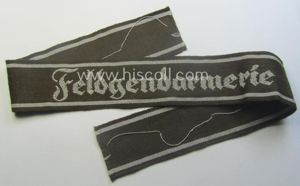 WH (Heeres) cuff-title ie. armband (ie. 'Ärmelstreifen') entitled: 'Feldgendarmerie' (being …