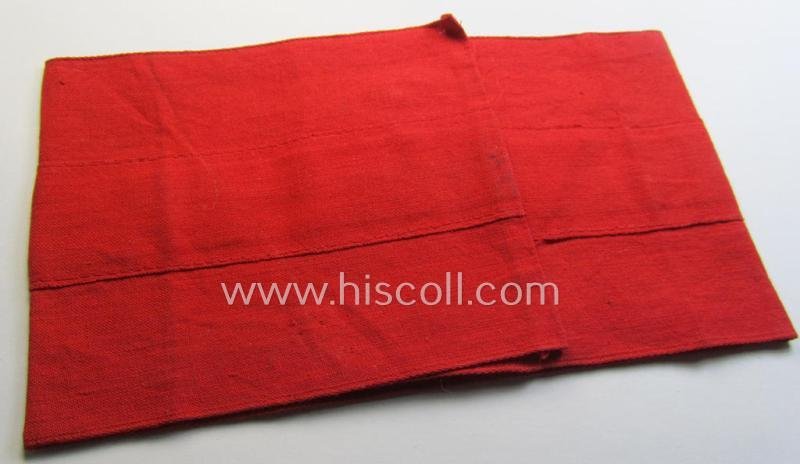 Very unusual - and most certainly not often seen! - EM- (ie. NCO-) pattern (I deem) 'Reichsluftschutzbund' (ie. 'RLB'-) service-armband showing the interwoven text: 'Pflichtfeuerwehr' — image 4