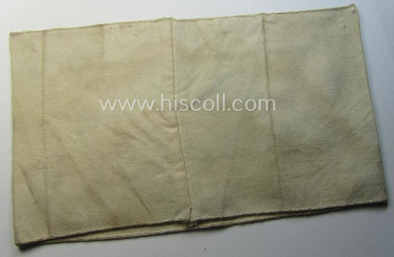 Beige-white-coloured- and/or linnen-based armband (ie. 'Armbinde') as was executed in the 'thicker-styled' fabric as was intended for WH (Heeres) staff-members working as: 'Hilfs-Krankenträger' — image 3