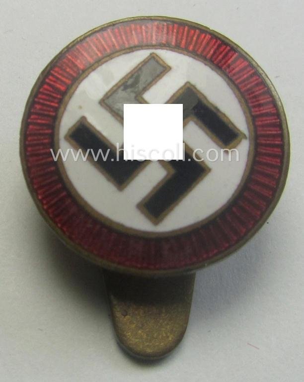 'N.S.D.A.P.'-supporter-pin- ie. party-badge (or: 'Parteiabzeichen') being a smaller-sized specimen that is void of a makers'-designation — image 2