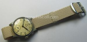WH (Kriegsmarine) WWII-period wrist-watch (or: 'Dienstuhr') of the make: 'K.M. …