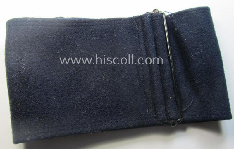 Darker-blue-coloured- and/or woolen-based so-called: 'Reichspost'-related armband (ie. 'Armbinde') being of the 'woven'-type and that comes in a moderately used- ie. worn, condition — image 3