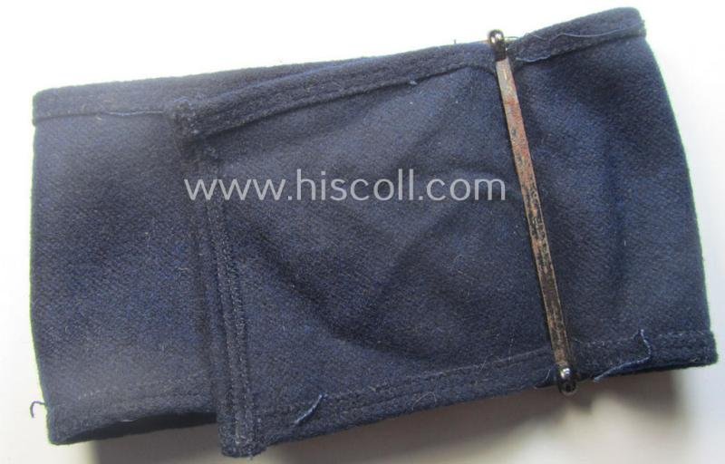 Darker-blue-coloured- and/or woolen-based so-called: 'Reichspost'-related armband (ie. 'Armbinde') being of the 'woven'-type and that comes in a moderately used- ie. worn, condition — image 4
