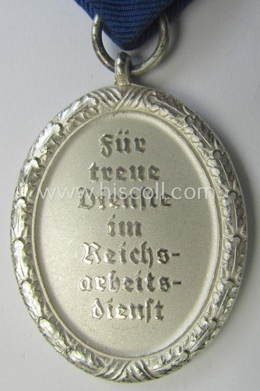 RAD (ie. 'Reichsarbeitsdienst') so-called: 'Dienstauszeichnung 3. Stufe für Männer' (as was intended for 12 years loyal-service) and that came mounted onto its period piece of ribbon (ie. 'Bandabschnitt') — image 4