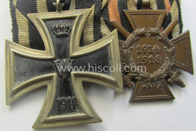 WWI-period so-called: 'Doppelspange' (being of the 'non-detachable-pattern') showing resp. an: 'EK II. Klasse' and a: 'FKK 1914-18 mit Schw.' and that comes as recently found — image 2