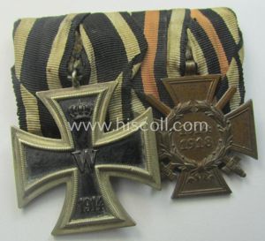 WWI-period so-called: 'Doppelspange' (being of the 'non-detachable-pattern') showing resp. an: …