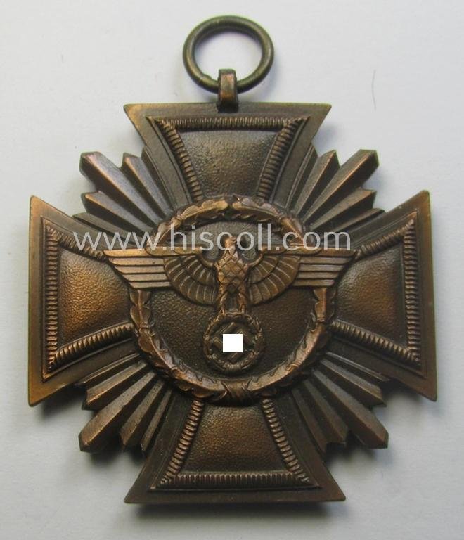 'N.S.D.A.P. Dienstauszeichnung in Bronze' (ie. '3. Stufe für 10 Jahre t. Dienste') being a clearly maker- (ie. '14'-) marked- (and typical 'light-weight'!) example as was produced by the maker (ie. 'Hersteller') named: 'L.Chr. Lauer' — image 2