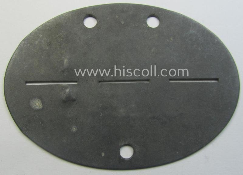 Zinc-based, WH (Heeres) 'Panzer-Pioniere'-related ID-disc bearing the clearly stamped unit-designation that reads: '3./Pz.Pi.Ers.Batl. 208' and that comes as issued and/or worn — image 2