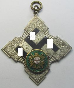 Most certainly unusually found, silver-toned (and neatly enamelled!) commemorative shooting-contest-medal …