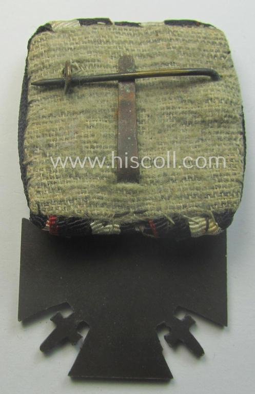 Golden-bronze-toned, so-called: 'Einzelspange' showing a: 'Frontkämpferkreuz 1914-18 mit Schwertern' (ie.: 'Kriegsteilnehmerkreuz 1914-18 mit Schw.') being a detailed- and/or zinc- ie. 'Feinzink'-based, specimen — image 4