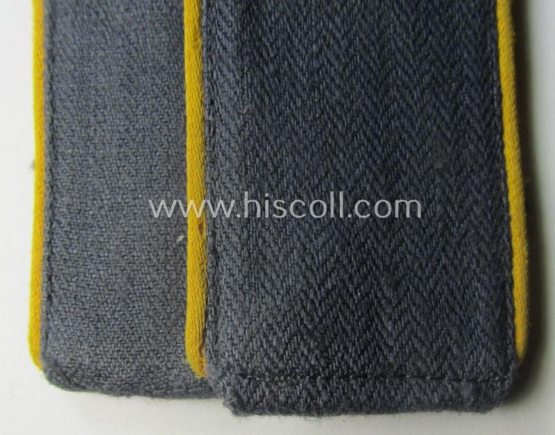 Pair of WH (Luftwaffe) shoulderstraps as was executed in typical 'HBT'-type cloth and piped in the bright-yellow-coloured branchcolour as was intended for a: 'Soldat der Flieger- o. Fallschirmjäger-Trpn.' — image 2